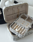 Large Tweed Jewellery Box-Cream