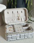 Large Tweed Jewellery Box-Cream