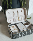 Large Tweed Jewellery Box-Khaki