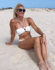 Bandeau Bikini Bottom-Ribbed Ivory