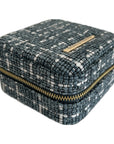 Small Tweed Jewellery Box-Light Blue