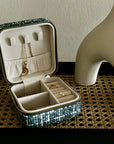 Small Tweed Jewellery Box-Light Blue