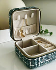 Small Tweed Jewellery Box-Light Blue