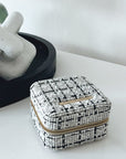 Small Tweed Jewellery Box-Cream