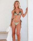 Triangle Bikini Top-Velvet Green