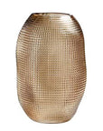 Embossed Glass Vase-Medium-Coffee