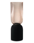 Ribbed Hourglass Vase-Large-Champagne