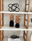 Ribbed Hourglass Vase-Large-Champagne