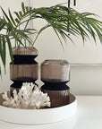 Ribbed Designer Vase-Medium-Champagne