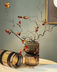 Ribbed Designer Vase-Medium-Champagne