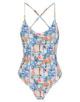 Cross Back One Piece-Positano Sun