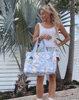 Striped Beach Bag-Lovely Lavender