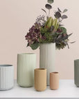 Ribbed Ceramic Vase-Beige-XXXL