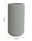 Ribbed Ceramic Vase-Sage-XL