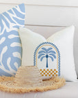 Cushion Cover-With Piping-Casa Palms Blue White-60cm x 60cm