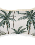 Cushion Cover-Coastal Fringe-Palm Tree Paradise Natural-35cm x 50cm