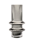 Ribbed Layered Tall Glass Vase-Medium-Grey