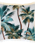 Cushion Cover-Coastal Fringe-Palm Trees White-45cm x 45cm