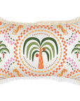 Cushion Cover-Coastal Fringe-Palm Mosaic White-35cm x 50cm