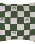 Cushion Cover-With Piping-Check Palm Kale-45cm x 45cm