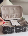 Large Tweed Jewellery Box-Khaki