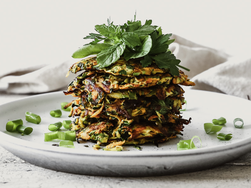 Carrot and Zucchini Herb Fritters