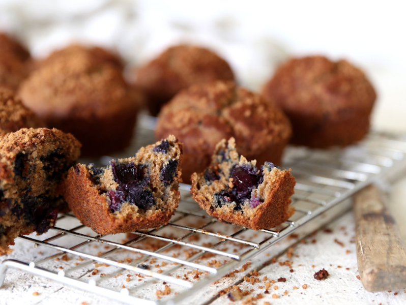 Blueberry, Apple & Buckwheat Muffins