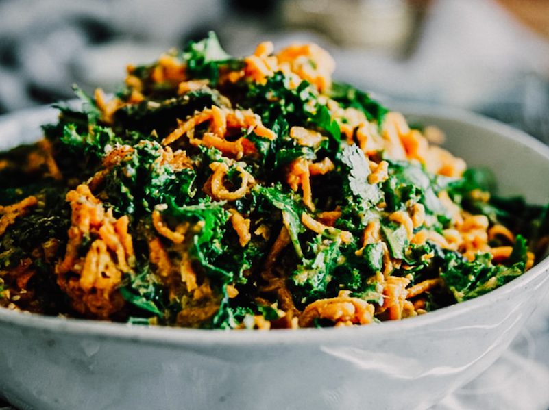 Moroccan Carrot & Kale Salad With Preserved Lemon Sumac Dressing