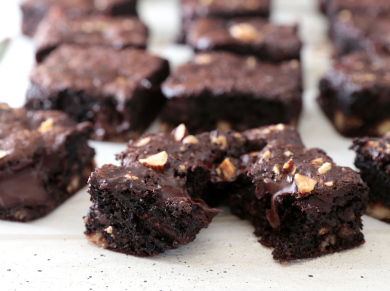 Banana Cake Nut Butter Brownies