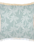 Cushion Cover-Coastal Fringe-Cabana Palms Seafoam-60cm x 60cm