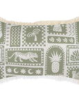 Cushion Cover-Coastal Fringe-Naxos Sage-35cm x 50cm