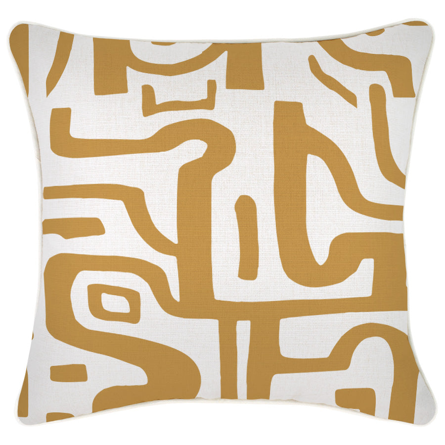 Cushion Cover-With Piping-Canggu Mustard-45cm x 45cm