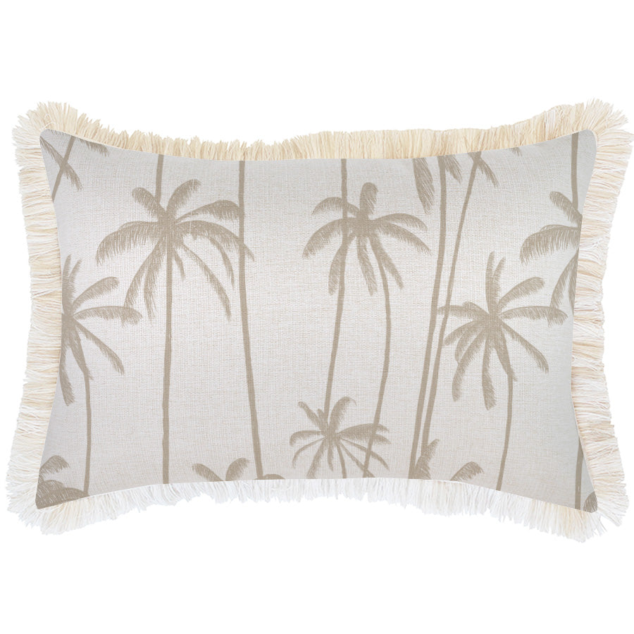 Cushion Cover-Coastal Fringe-Tall Palms Beige-35cm x 50cm