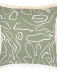 Cushion Cover-Coastal Fringe-Playa Sage-45cm x 45cm