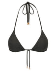 Triangle Bikini Top-Ribbed Black