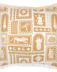 Cushion Cover-Coastal Fringe-Naxos Mustard-60cm x 60cm