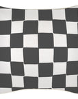 Cushion Cover-With Piping-Check Charcoal-45cm x 45cm