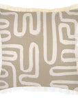 Cushion Cover-Coastal Fringe-Maze Taupe-45cm x 45cm