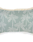 Cushion Cover-Coastal Fringe-Cabana Palms Seafoam-35cm x 50cm