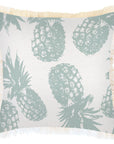 Cushion Cover-Coastal Fringe-Pineapples Seafoam-45cm x 45cm