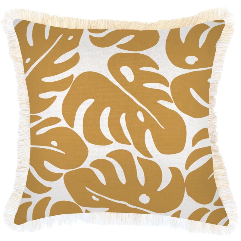 Cushion Cover-Coastal Fringe-Martinique Mustard-45cm x 45cm