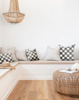 Cushion Cover-With Piping-Check Charcoal-45cm x 45cm