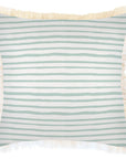 Cushion Cover-Coastal Fringe-Paint Stripes Pale Mint-60cm x 60cm