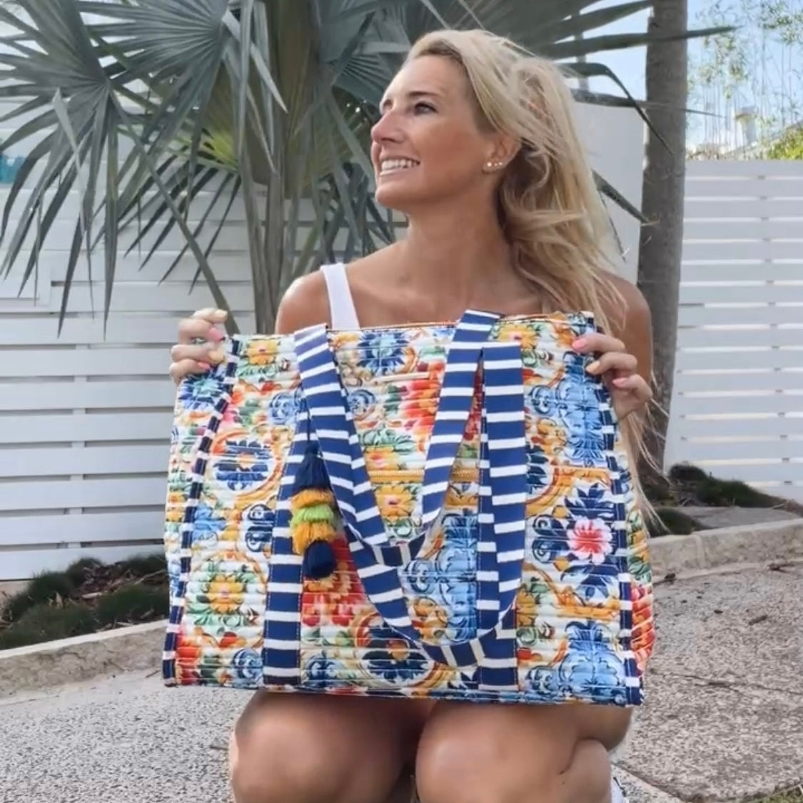 Striped Beach Bag-La Dolce Vita
