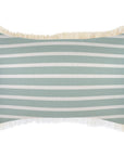 Cushion Cover-Coastal Fringe-Hampton Stripe Seafoam-35cm x 50cm