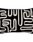 Cushion Cover-With Black Piping-Maze Black-35cm x 50cm