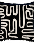 Cushion Cover-Coastal Fringe Black-Maze Black-45cm x 45cm