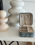 Small Tweed Jewellery Box-Light Blue