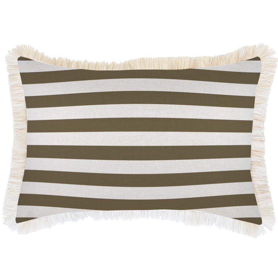 Cushion Cover-Coastal Fringe-Villa Stripe Cactus-35cm x 50cm