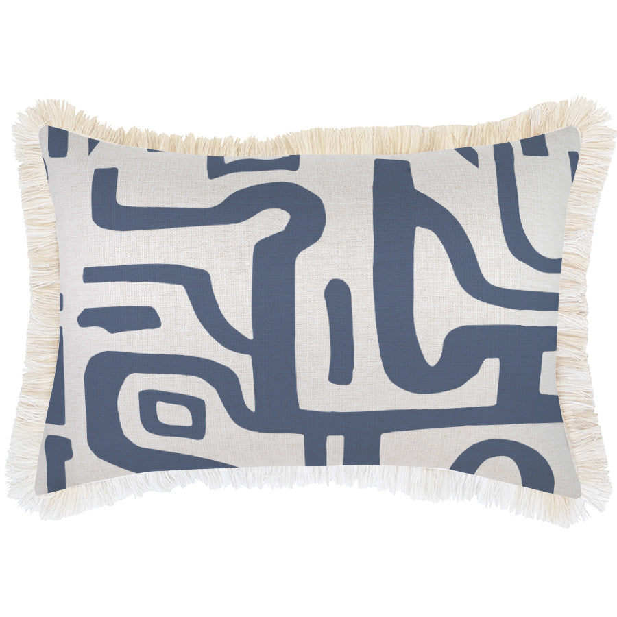 Cushion Cover-Coastal Fringe-Canggu Denim-35cm x 50cm